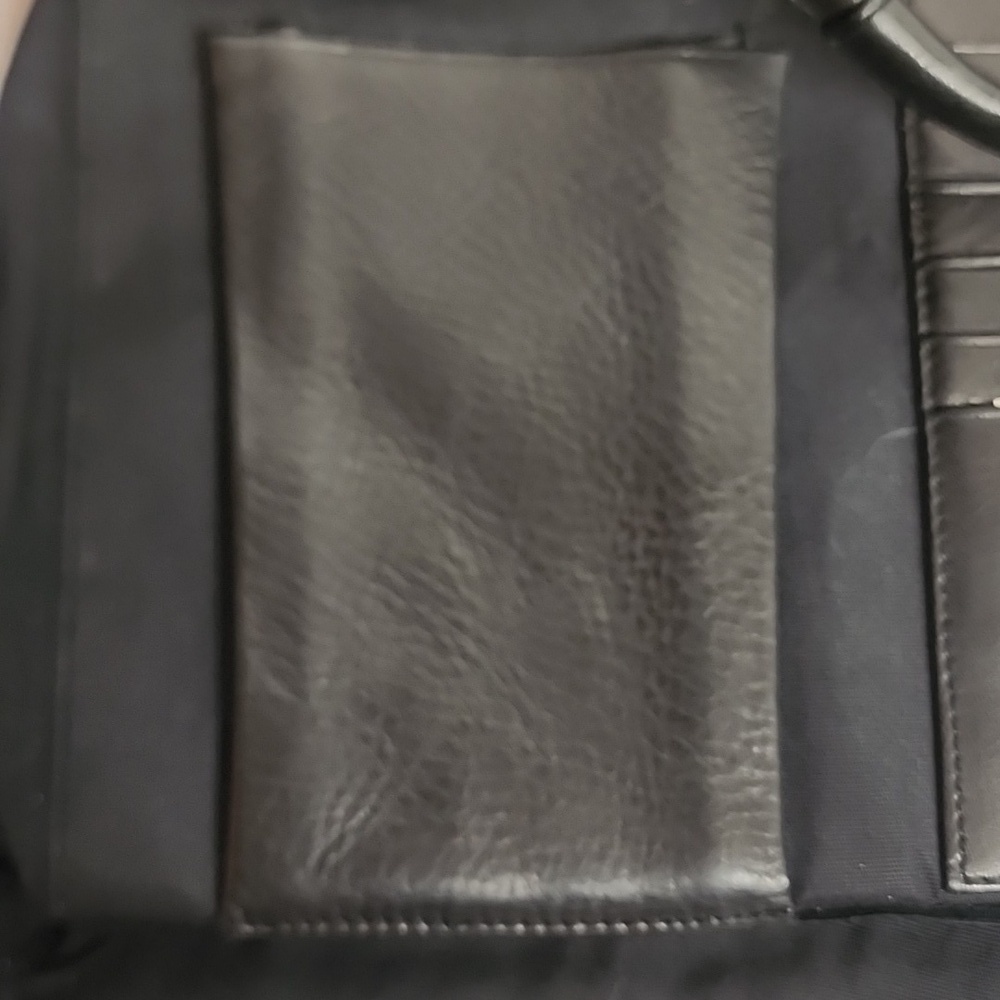 HOBO INTERNATIONAL Black Leather Unisex Bag. Organizer Carryall Minimalist Sz L - Picture 7 of 13